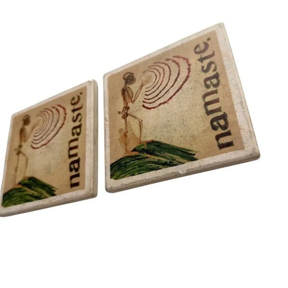 Dogfish Head Namaste Skeleton Ceramic Coasters Set of 2‎